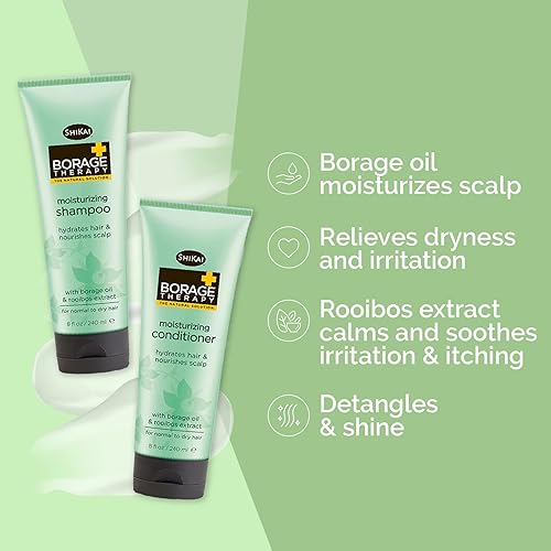 Miniatura 3 de ShiKai - Juego de champú y acondicionador Borraja, rico en botánicos, ayuda a aliviar e hidratar el cuero cabelludo y el cabello secos, suaviza y