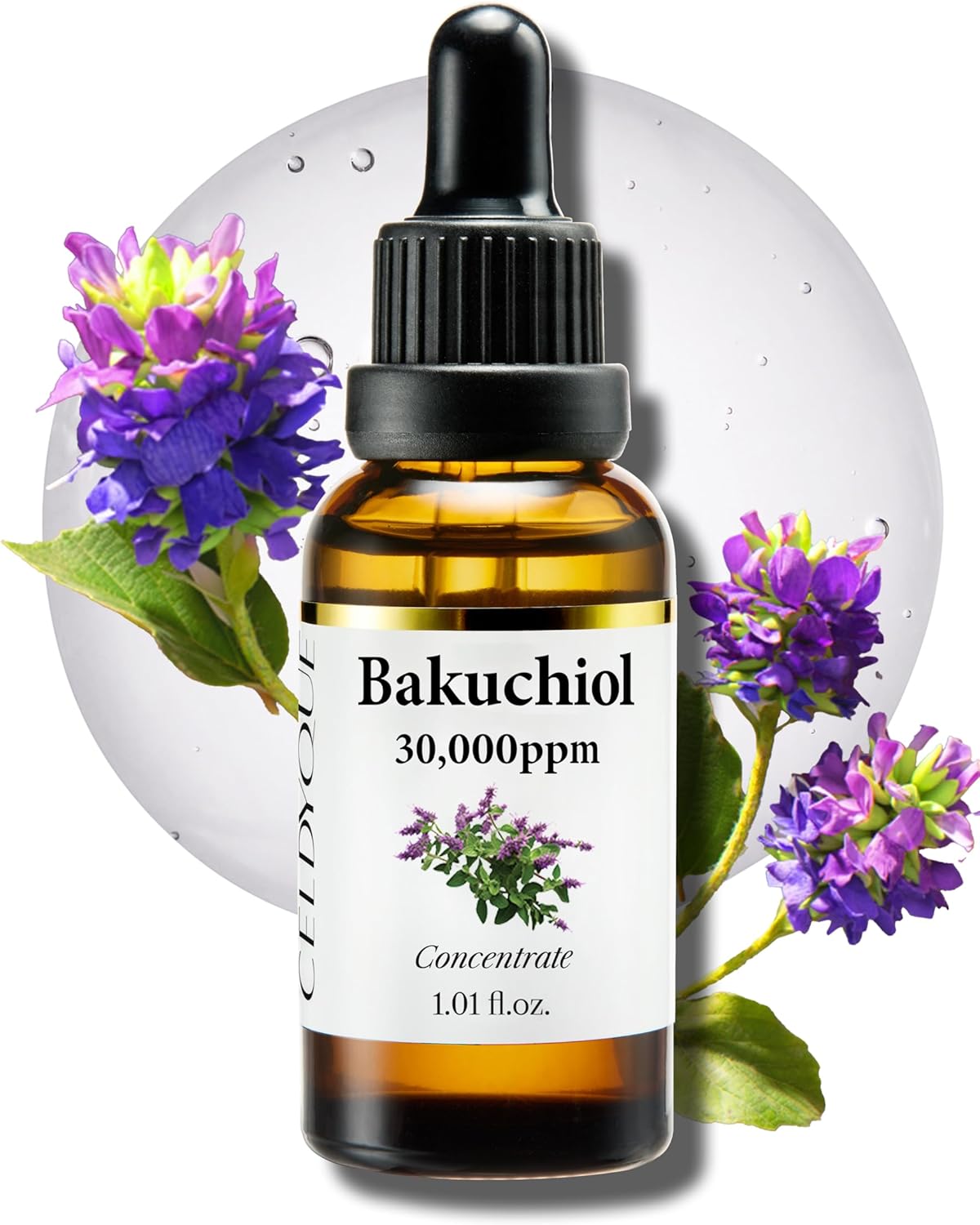 Korean Bakuchiol Concentrate DIY Mix-in Serum 30,000 ppm – High Potency Retinol Alternative Wrinkle Reduction Skin Firming & Smoothing – Anti-Aging Sensitive Skin Vegan &