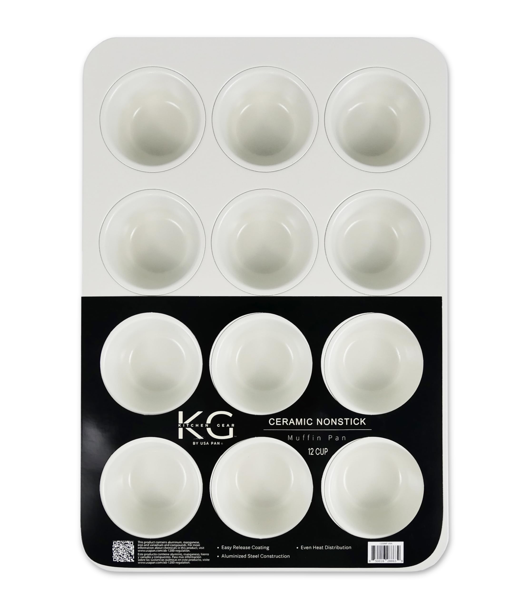 USA Pan Kitchen Gear Nonstick Ceramic 12-Cup Muffin Pan