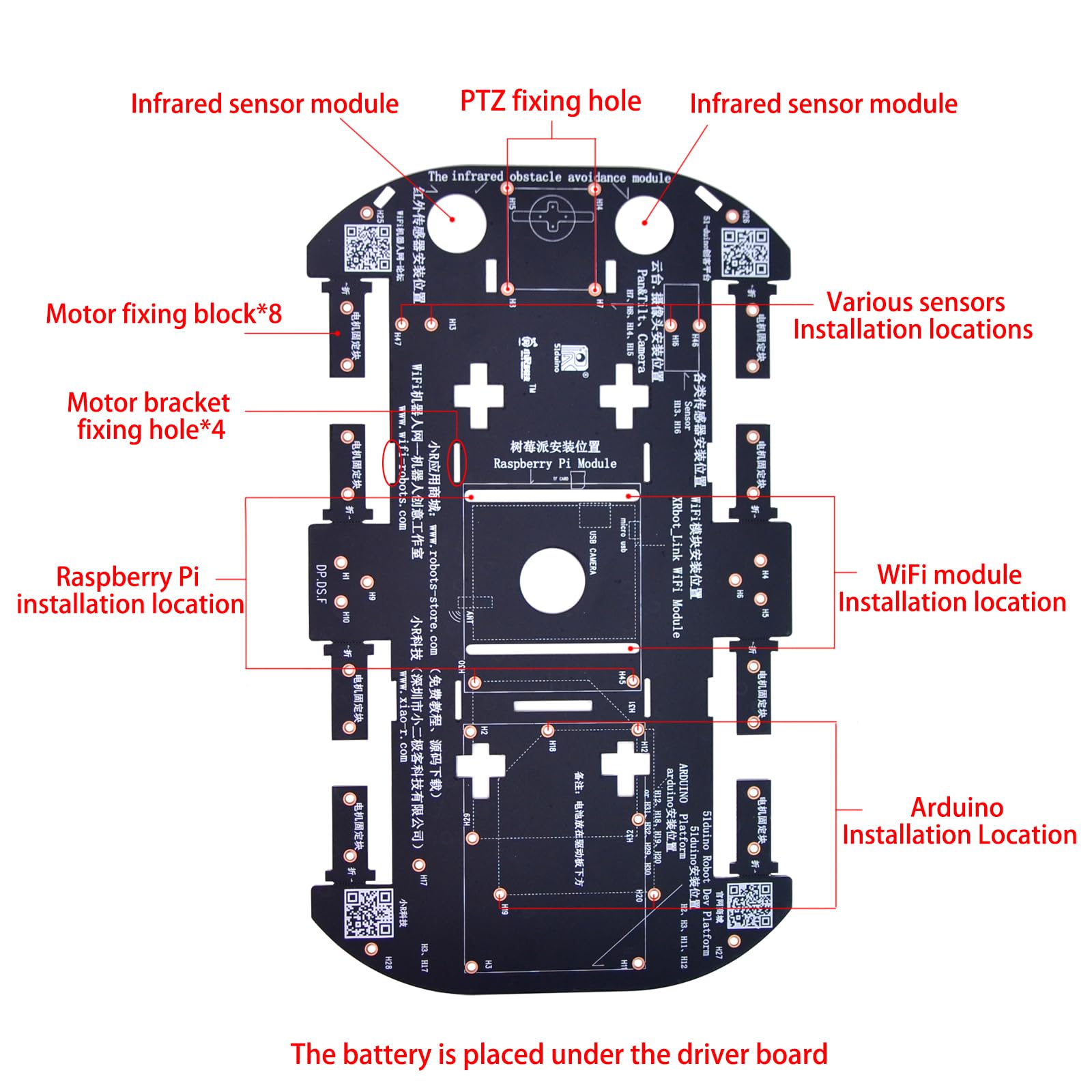 Kit de coche robot inteligente, kit de coche DIY, chasis robot con 4 ruedas y motor de engranaje TT DC para Raspberry Pi/Jetson Nano/UNO R3/Mega 2560, chasis de coche robot YonPhsy