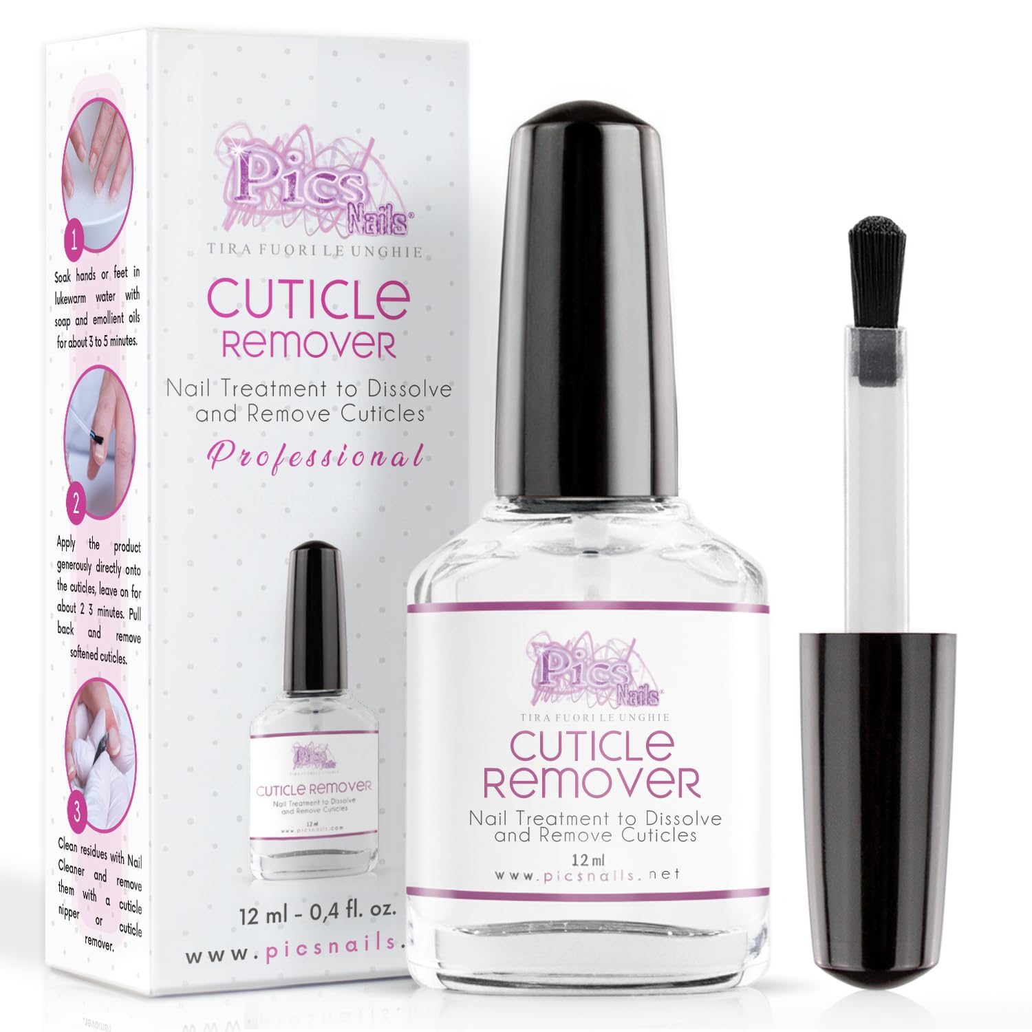 Rimuovi Cuticole Unghie di Mani e Piedi Professionale 12 ml - Scioglie e Rimuove Cuticole Trattamento per Unghie di Mani e Piedi