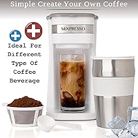Vista 2 de Mixpresso White Personal Single Serve Coffee Maker with 14oz Travel Mug, Drip Small Coffee Maker with Auto Shut Off, Reusable Filter, Works with
