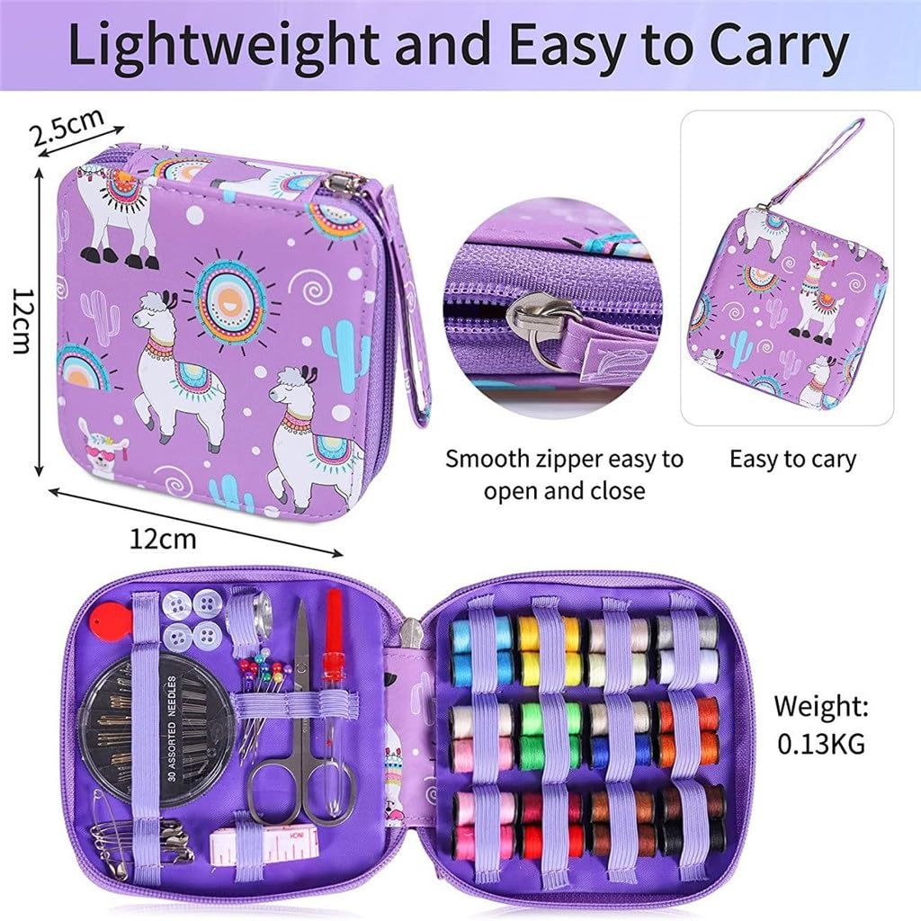 JFDBGU Kit de costura, juego de herramientas de costura DIY, caja de almacenamiento de línea multifuncional con aguja de camello, juego de 79 piezas