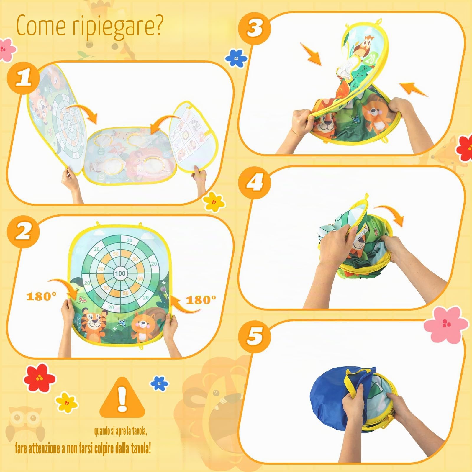 Giochi da Esterno per Bambini 3-6 Anni Gioco di Lancio di Sacchi di Fagioli Feste di Compleanno Bambini e Festa all Aperto Set di Attrezzature da Gioco Carnival Combo Sport e Giochi
