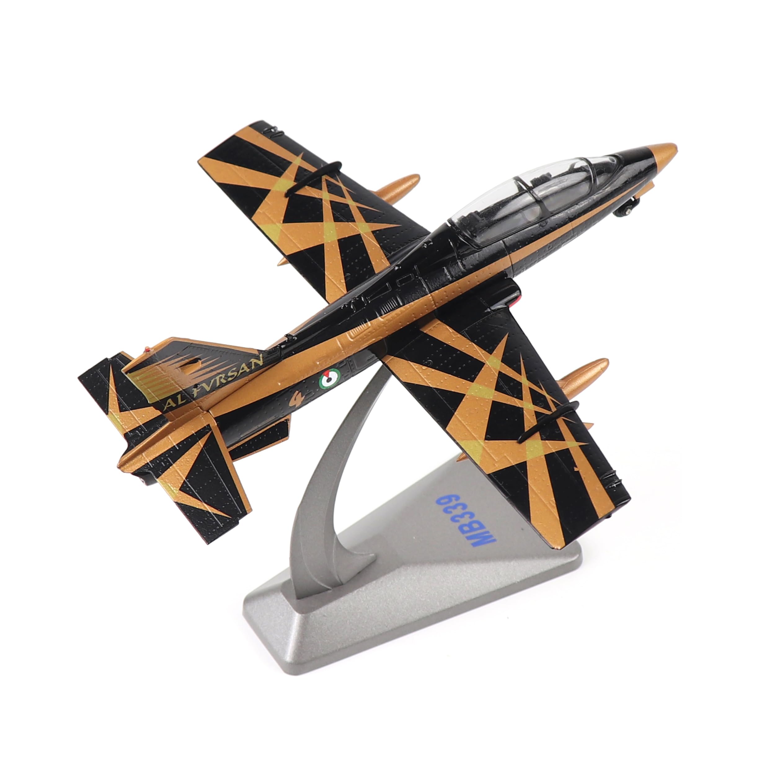 NUOTIE 1/72 MB-339 Trainer Aircarft Aeronautica Militare AM Diecast Metal Fighter Jet Model Kits Pre-Build Replica Military for Display Collection or Gift