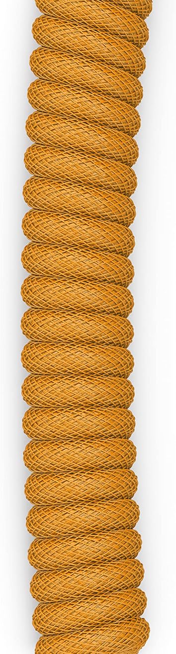 Muhteşem sarılı klavye kabloları - Mekanik oyun klavyeleri için USB-C Artisan örgülü kablolar (görkemli altın)