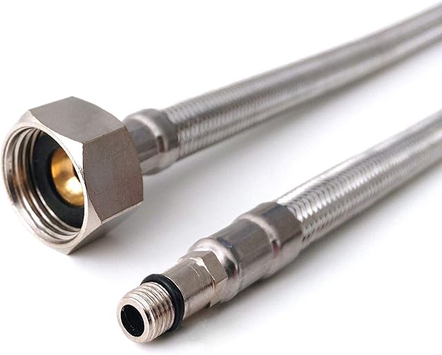 Xcel Home 2 x 8mm x 1/2 BSP (300mm Long) Kitchen/Basin Monobloc Mixer Tap Connector Flexi Pipes Tails