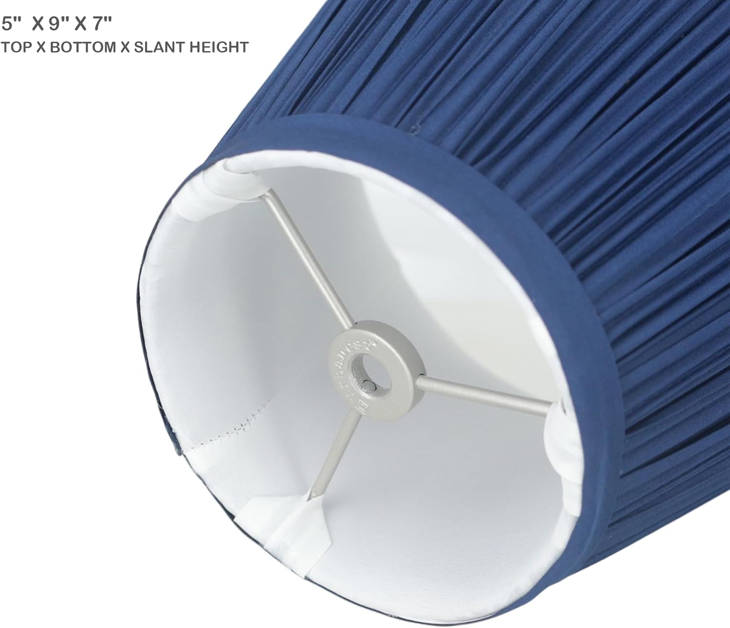 Urbanest Mushroom Pleated Softback Lamp Shade, Faux Silk, 5-inch by 9-inch by 7-inch, Navy Blue, Spider-fitter