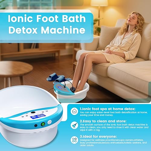 Miniatura 2 de Máquina de desintoxicación de baño de pies iónico, máquina de spa de pies con zapatillas de masaje, máquina de spa de pies de desintoxicación,