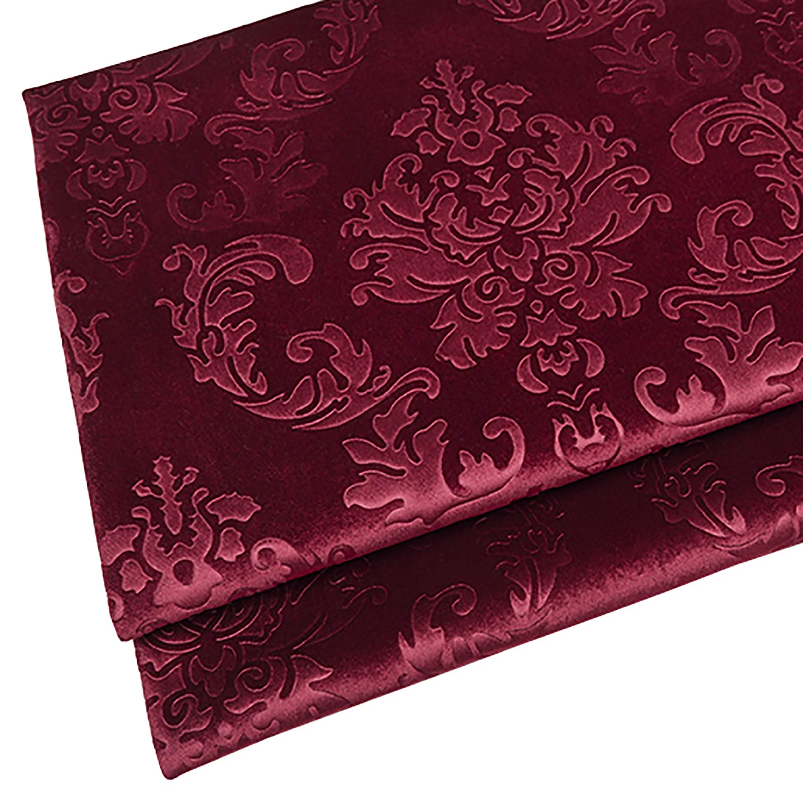 MUYUNXI Soft Thicker Velvet Fabric Upholstery Dressmaking Curtain Blind Cushion Craft Velour Material 145 Cm Wide Sold By The Meter(Color:Wine red)