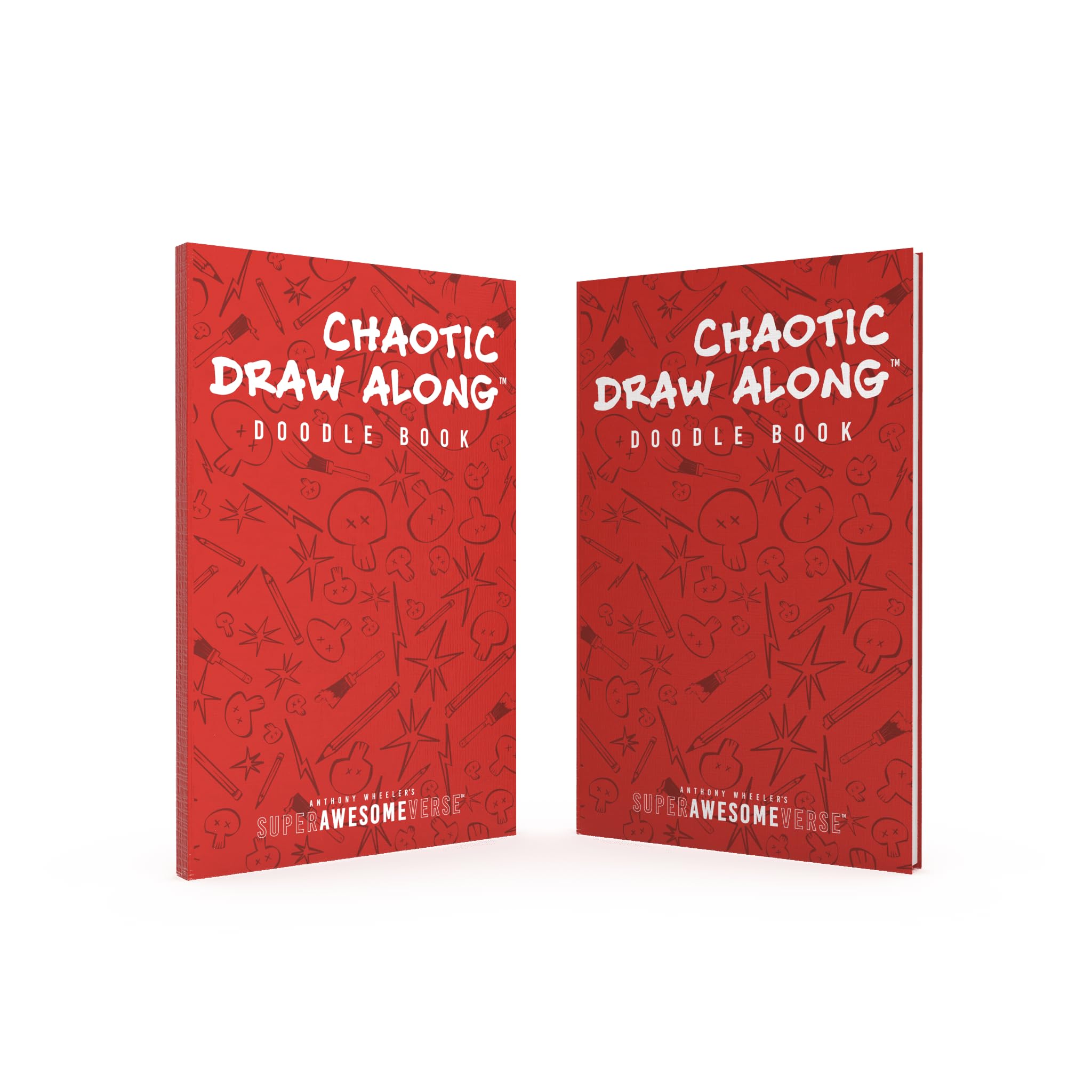 Chaotic Draw Along Doodle Books - 2 Pack Pocket Sized Sketchbooks (5.5" x 3.5"), 70lb Vellum Paper, Kraft Cover - Mini Drawing Notebooks Artists and