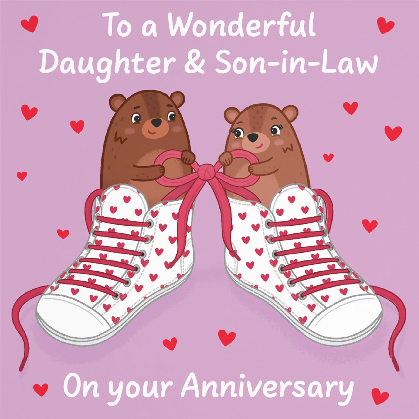 Hunts England, Cute Love Laces Daughter And Son In Law Anniversary Card - Image 2