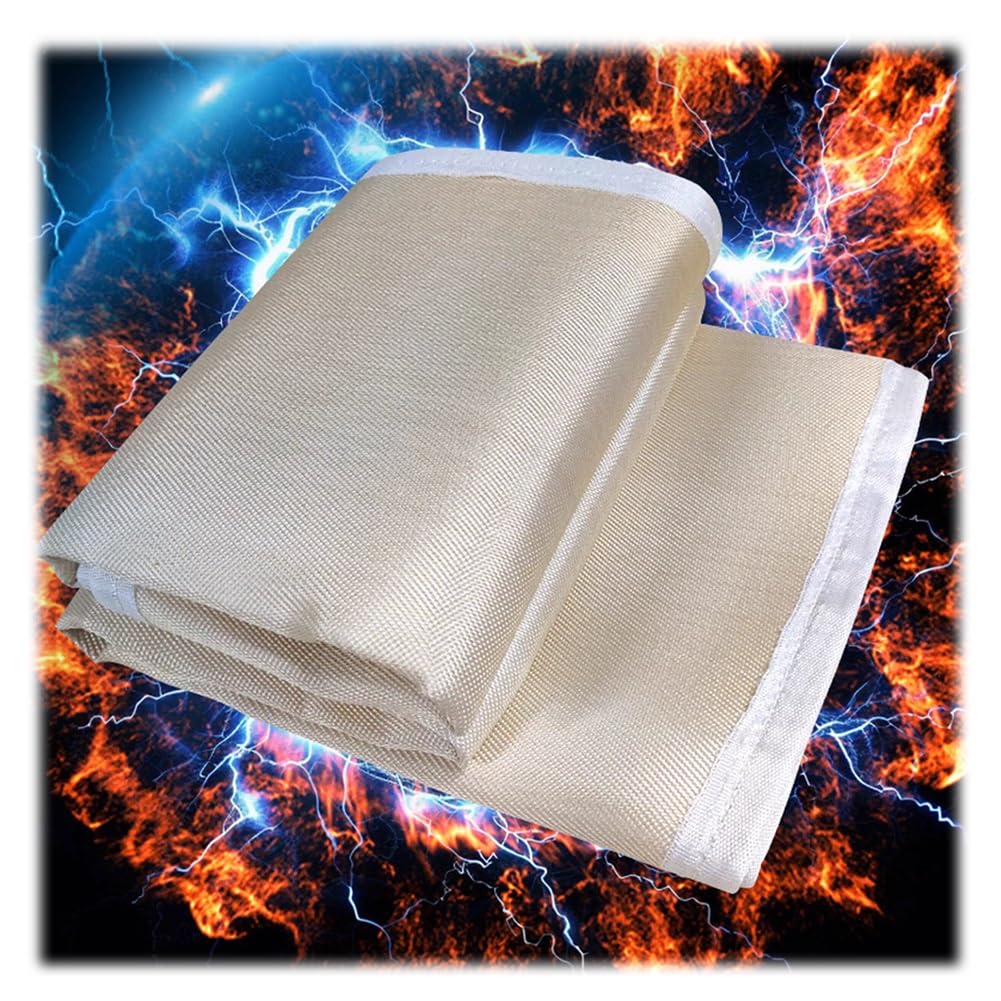 Manta Aislante Ignífuga, Manta Para Soldadura, Cortina Para Soldadura, Resistente Al Calor Hasta 1700 °C (3092 °F), Manta Ignífuga De Emergencia Para Uso Industrial(1x1m/3.3x3.3ft)