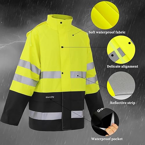 Miniatura 5 de Rain Suit For Men & Women Waterproof Heavy Duty Rain Gear Reflective Jacket for Fishing Outdoor Work Raincoats