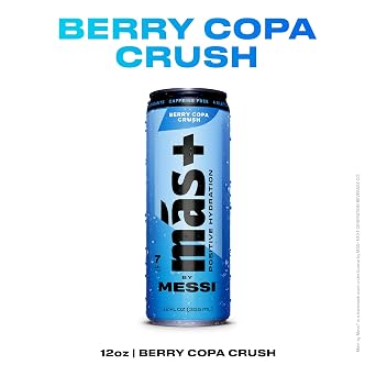 Mas+ by Messi 12oz Variety Pack, Sports Drink & Hydration Beverage, Natural Flavors with Vitamins and Electrolytes, No Artificial Sweeteners or Colors, 12-pack