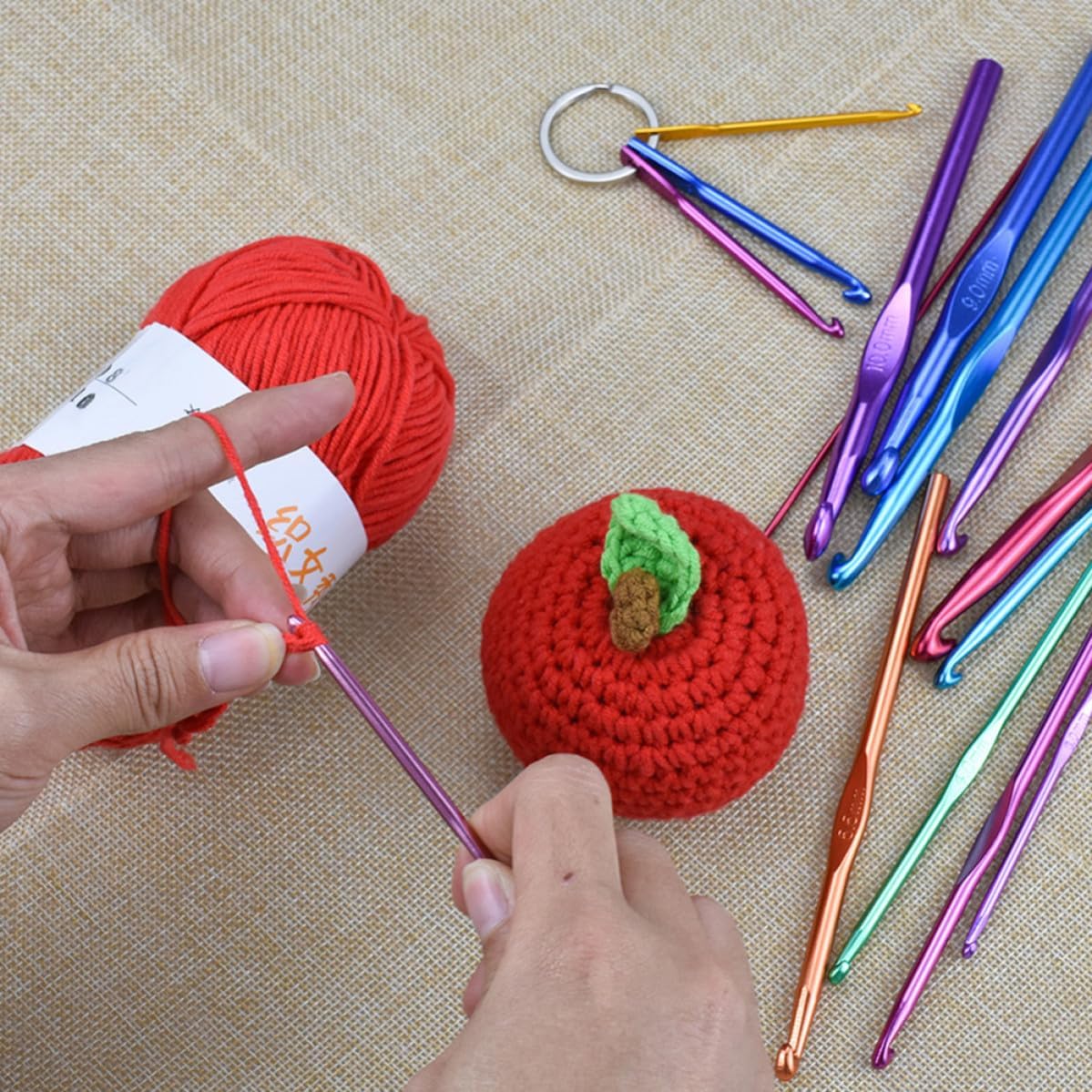 SOLUSTRE Stainless Steel Crochet Hooks Knitting Kit for Beginners Travel