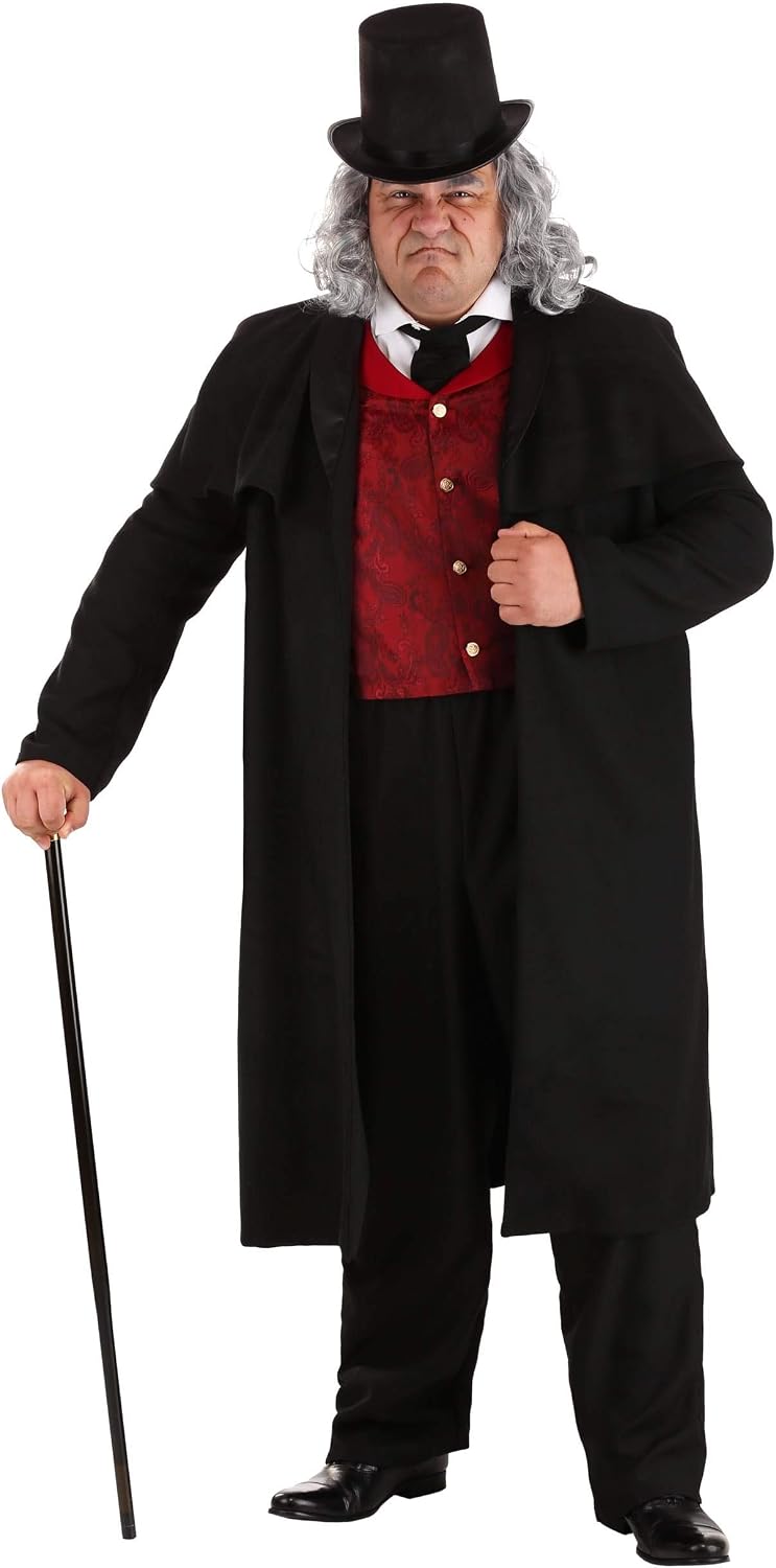 Classic Plus Size Ebenezer Scrooge Halloween Costume for Adults - Dickensian London Outfit for Men