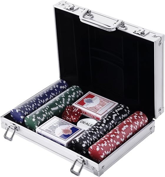 HOMCOM Poker Box avec 200 Jetons
