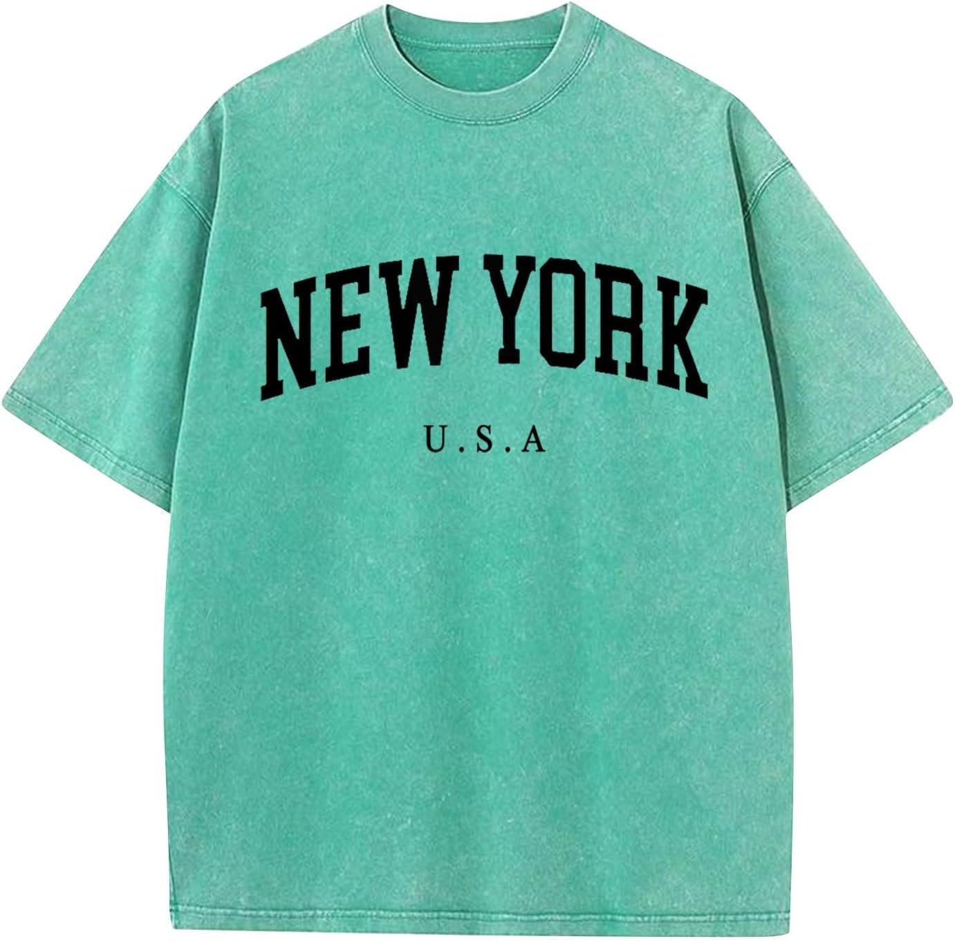 WENKOMG1 Men's Summer T-Shirts Streetwear Letter Print Crewneck Short Sleeve Vintage Beach Tee Tops, M-3XL