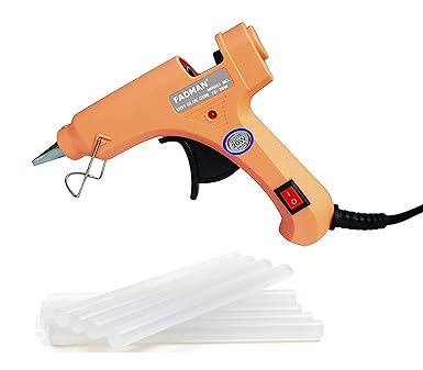 Fadman Electric 20W Peach Mini Hot Melt Glue Gun With 8 Pcs Hot Melt Glue Stick Standard Temperature Corded Glue Gun (7 mm)