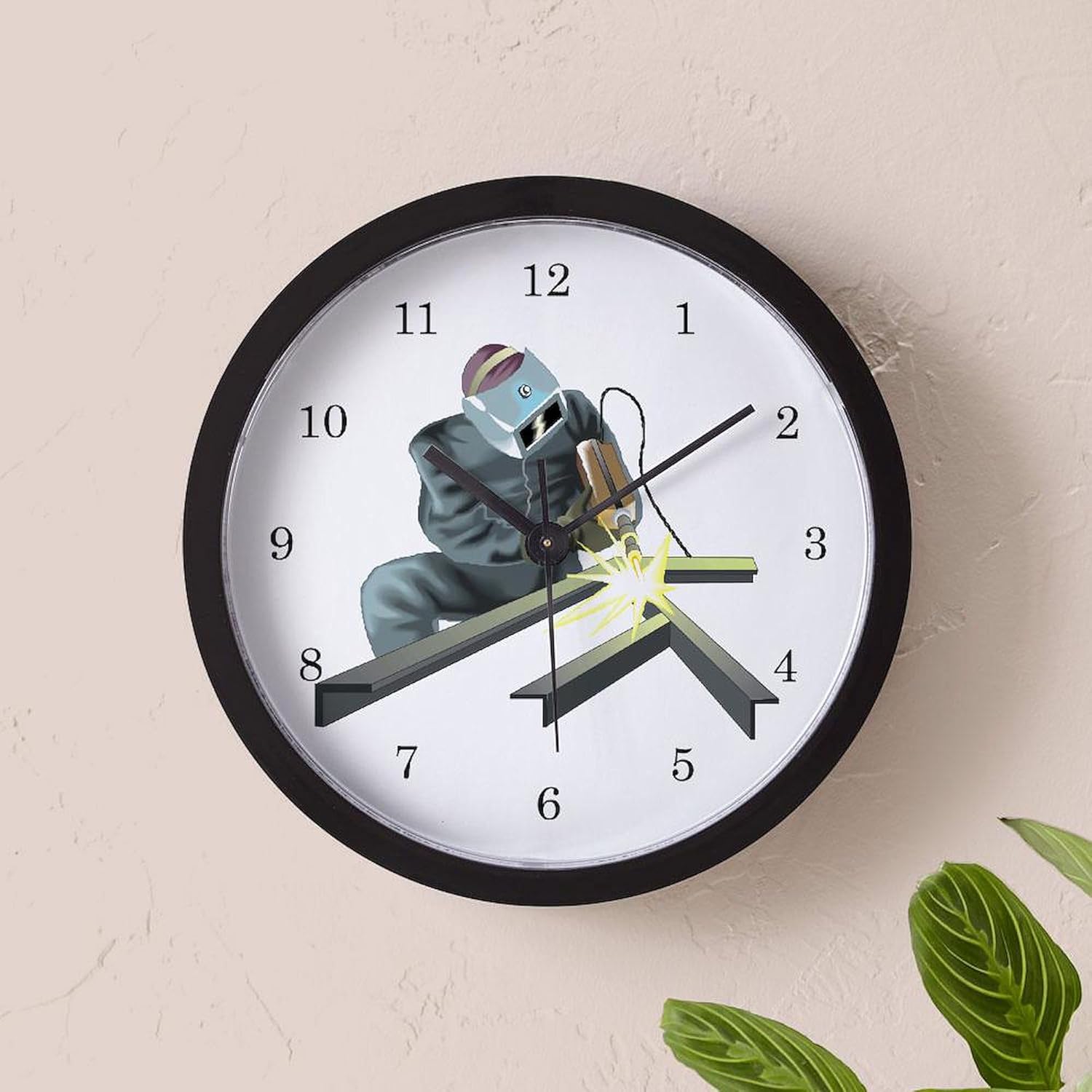 CafePress Welder 10" Wall Clock for Livingroom, Kitchen, or Office