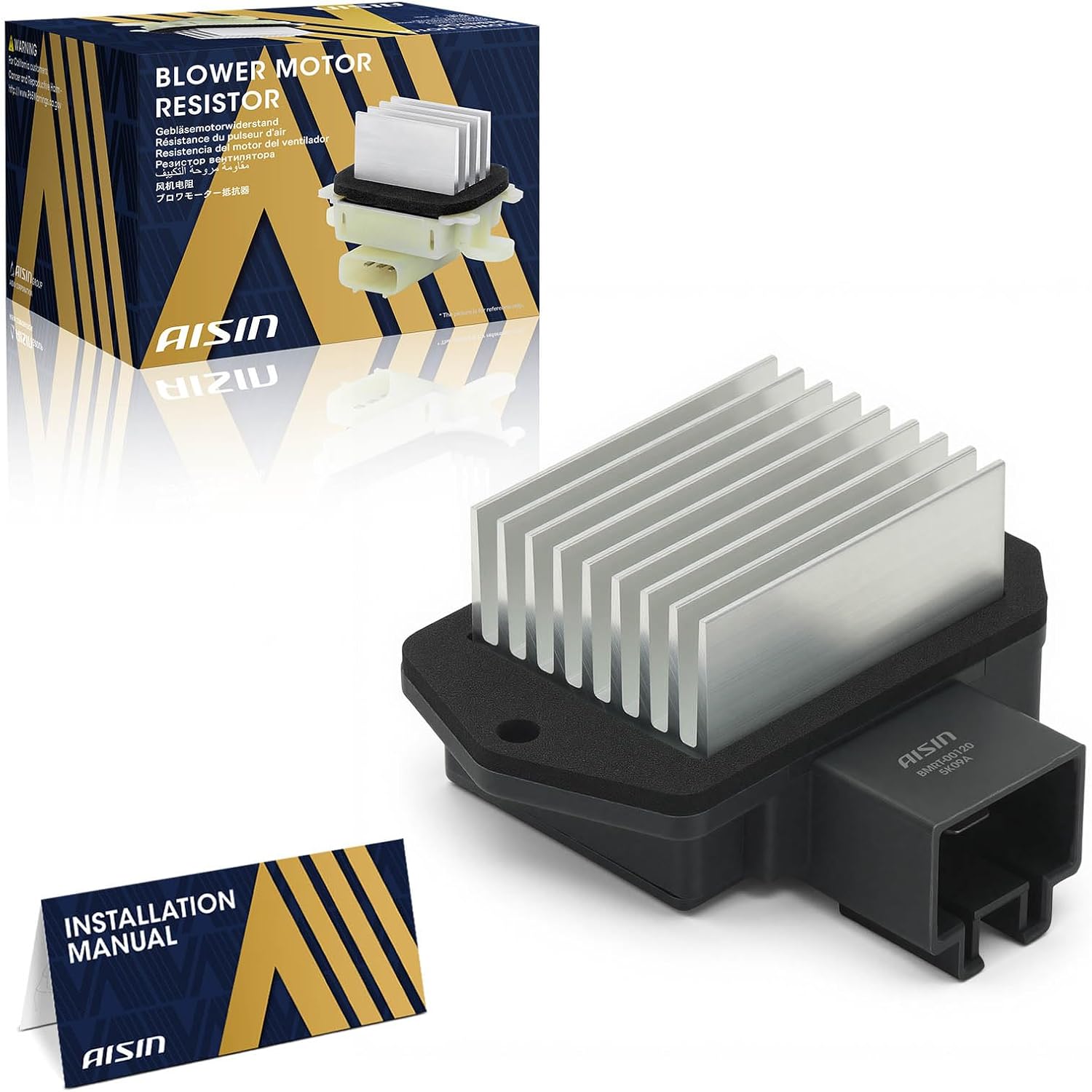 AISIN AFTERMARKET BMRT-00120 Rear HVAC Blower Motor Resistor - Compatible with Toyota Highlander 2015-2021, Sienna 2011-2020, Sequoia 2010-2020, Land Cruiser 2017-2021, Lexus GX460 2010-2020