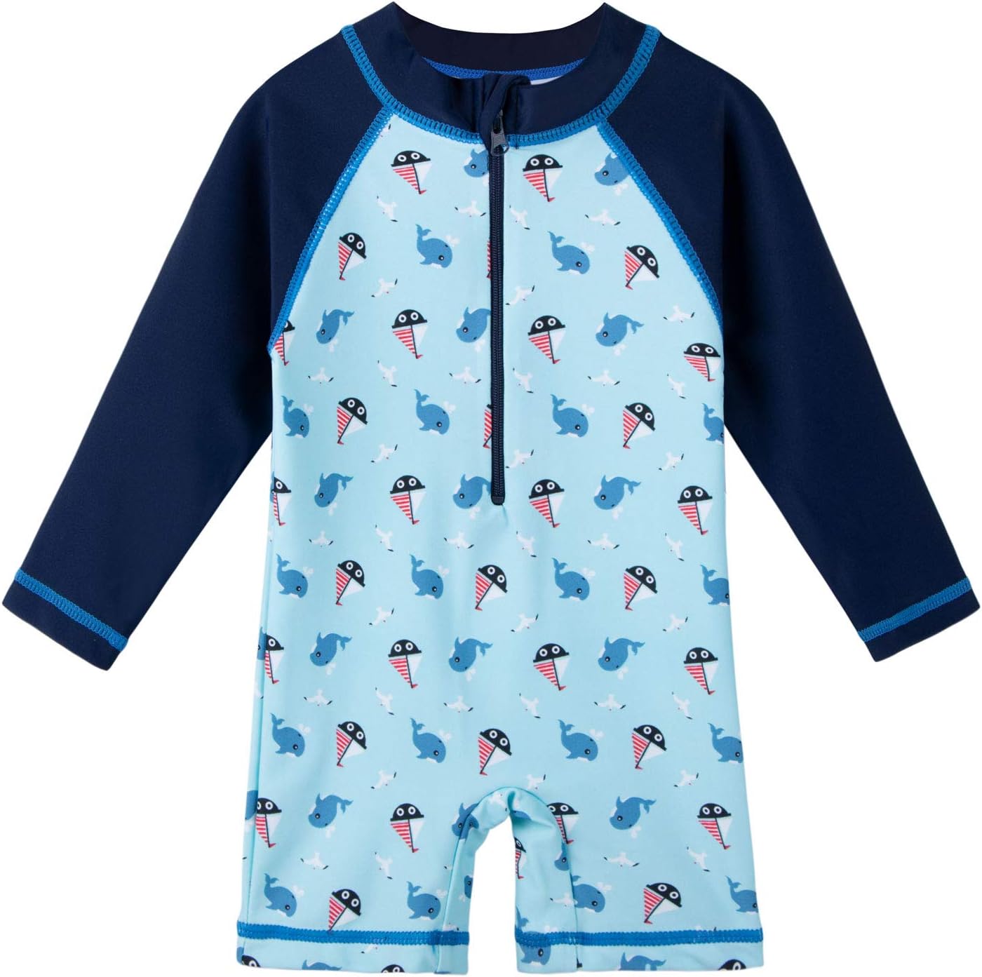 HUAANIUE Baby Girls Shortsleeve One Piece Zipper Swimsuit 6Month-3Year UPF 50+ Sun Protection Swimming Costume