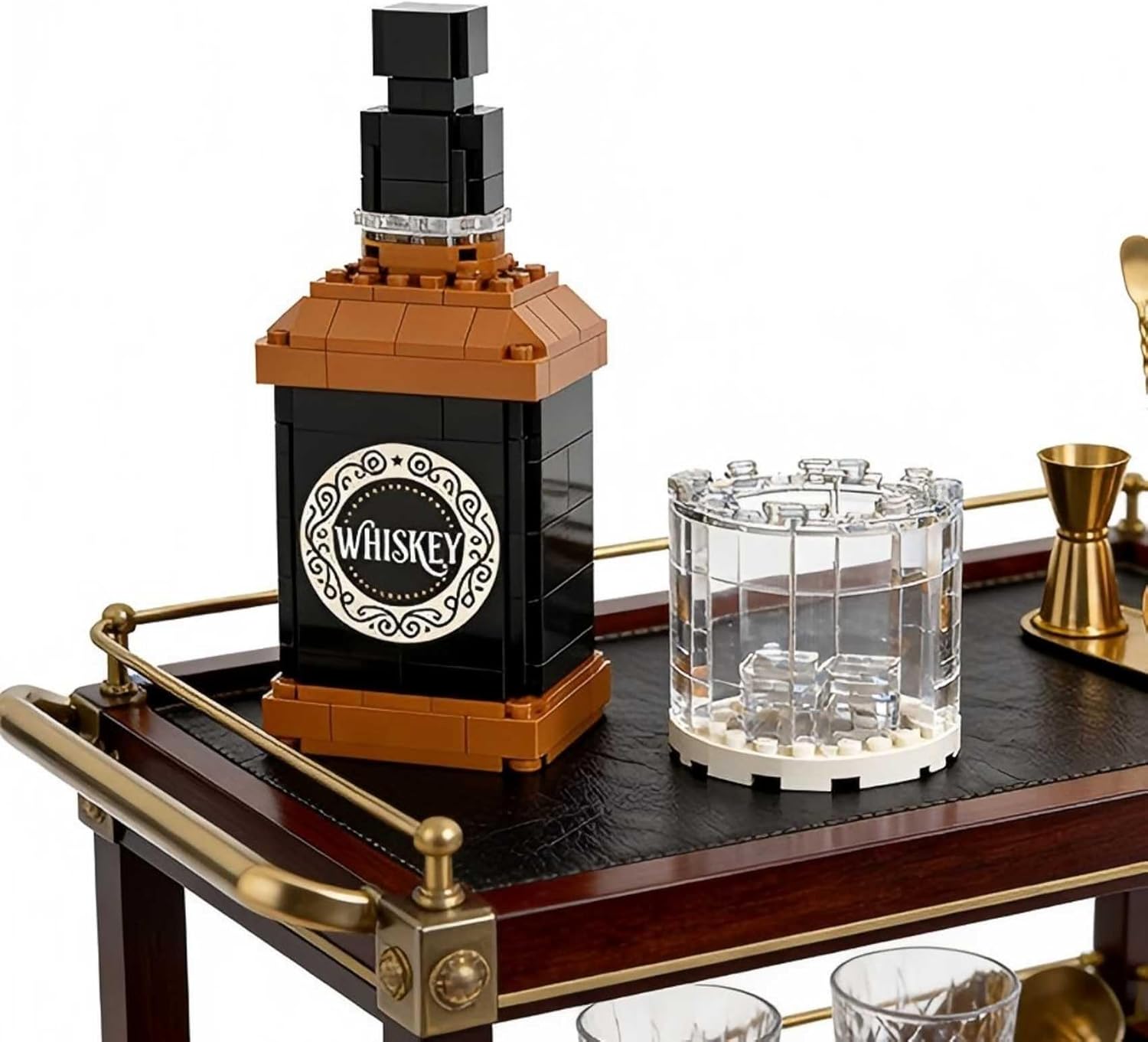 254Pcs Toy Building Block Set for Whiskey Bottle Construction,Collectible Display Set, Adults and Boys Kids Aged 6+
