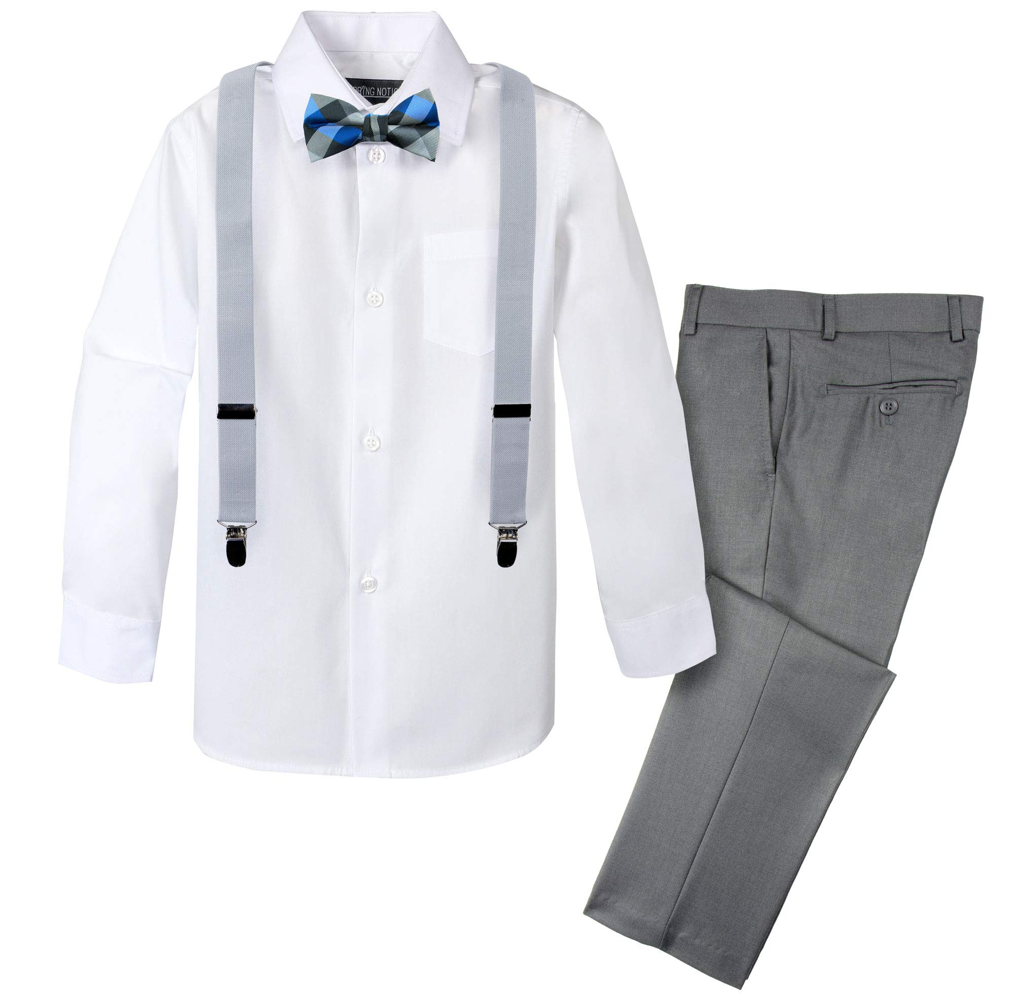 Spring Notion Boys' 4-Piece Patterned Dress up Pants Set