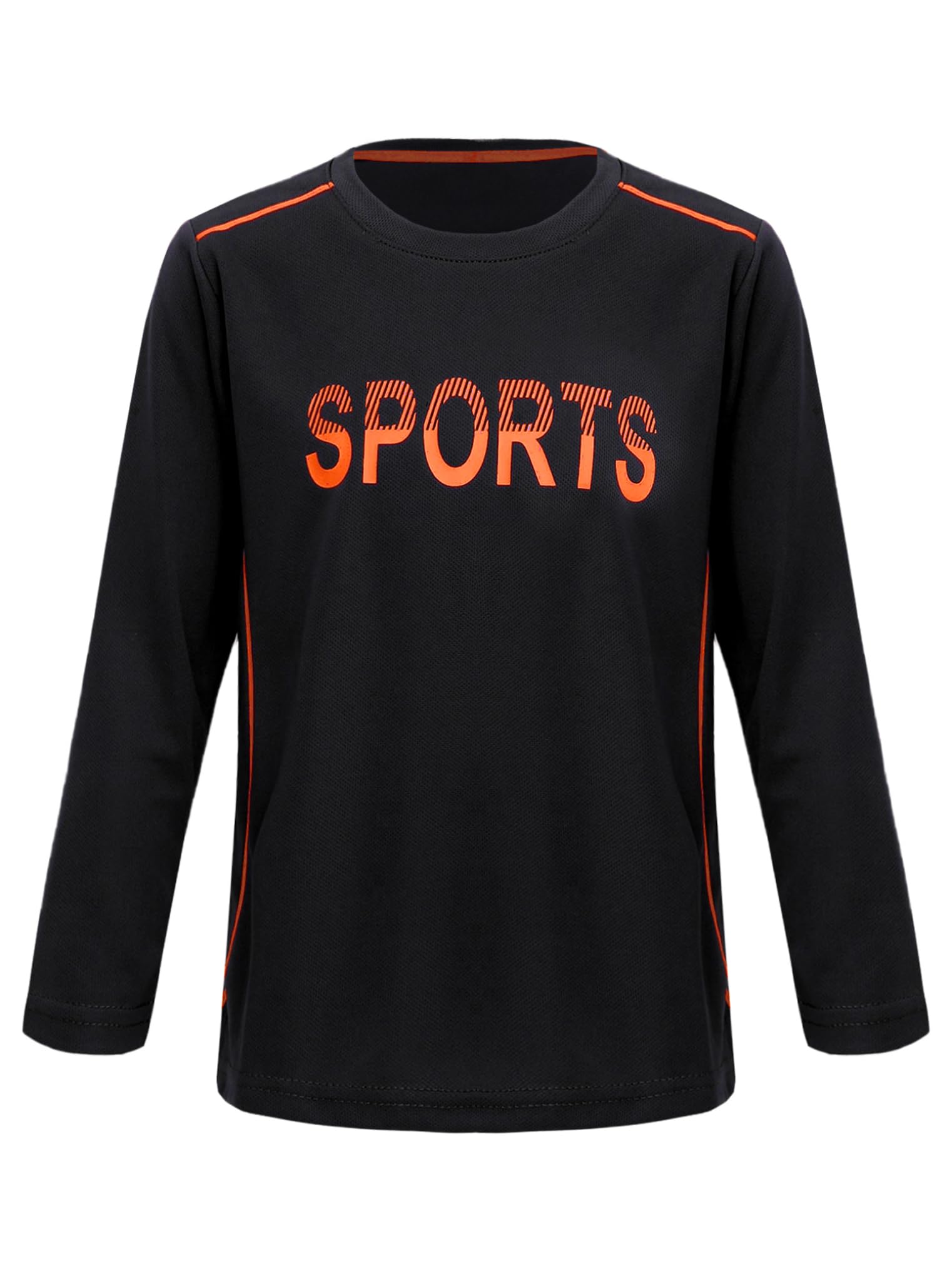 Choomomo Boys T-Shirts Long Sleeve Running Training Tee Tops Rash Guard Swim Shirt Water Sport Surf Swimsuit Black 5-6 Years