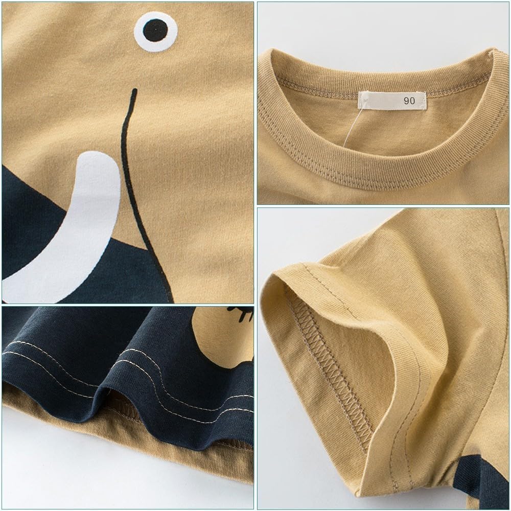 Boys' 4-Pack Excavator Short Sleeve Crewneck T-Shirts Top Tee Size 2-7 Years Toddler Boys' Value Pack Cotton T-Shirt image 2