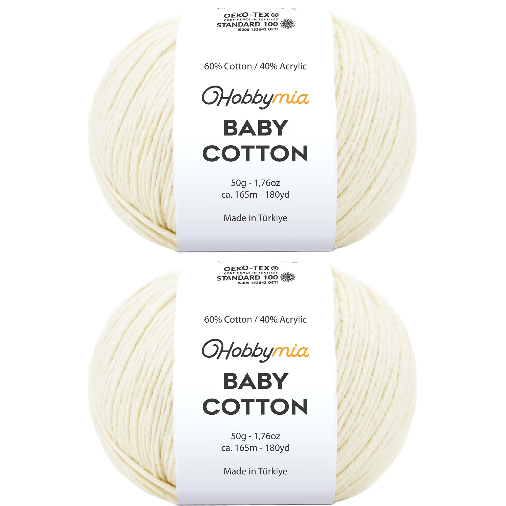 Baby Cotton Blend Yarn – Soft Sport Weight Yarn for Crochet & Amigurumi - 50g/180yds - 60% Cotton 40% Acrylic - Ideal for Baby & Knitting Proj.(Neon Green, 1 Ball) — view 96