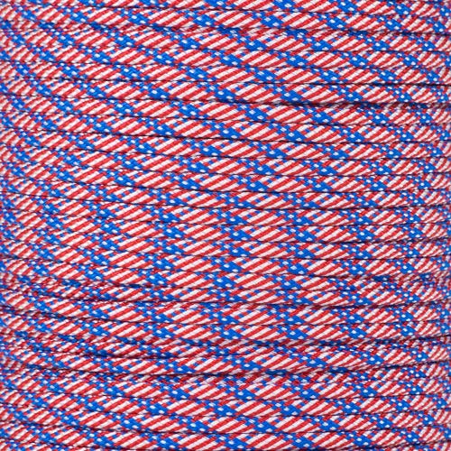 Patriotic 550 Paracord – 500 Pound Tensile Strength Paracord – Made in the USA (100 Feet, Stars and Stripes)
