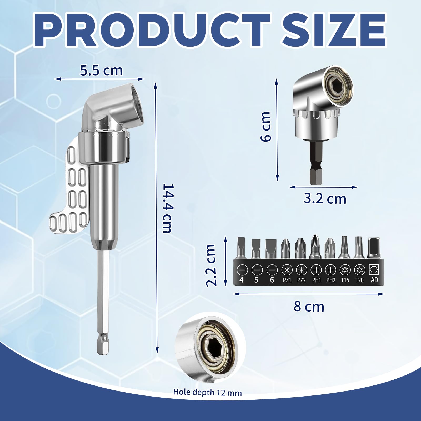 105° Angle Wrench Adapter, Angle Screwdriver for Cordless Screwdriver - Image 2