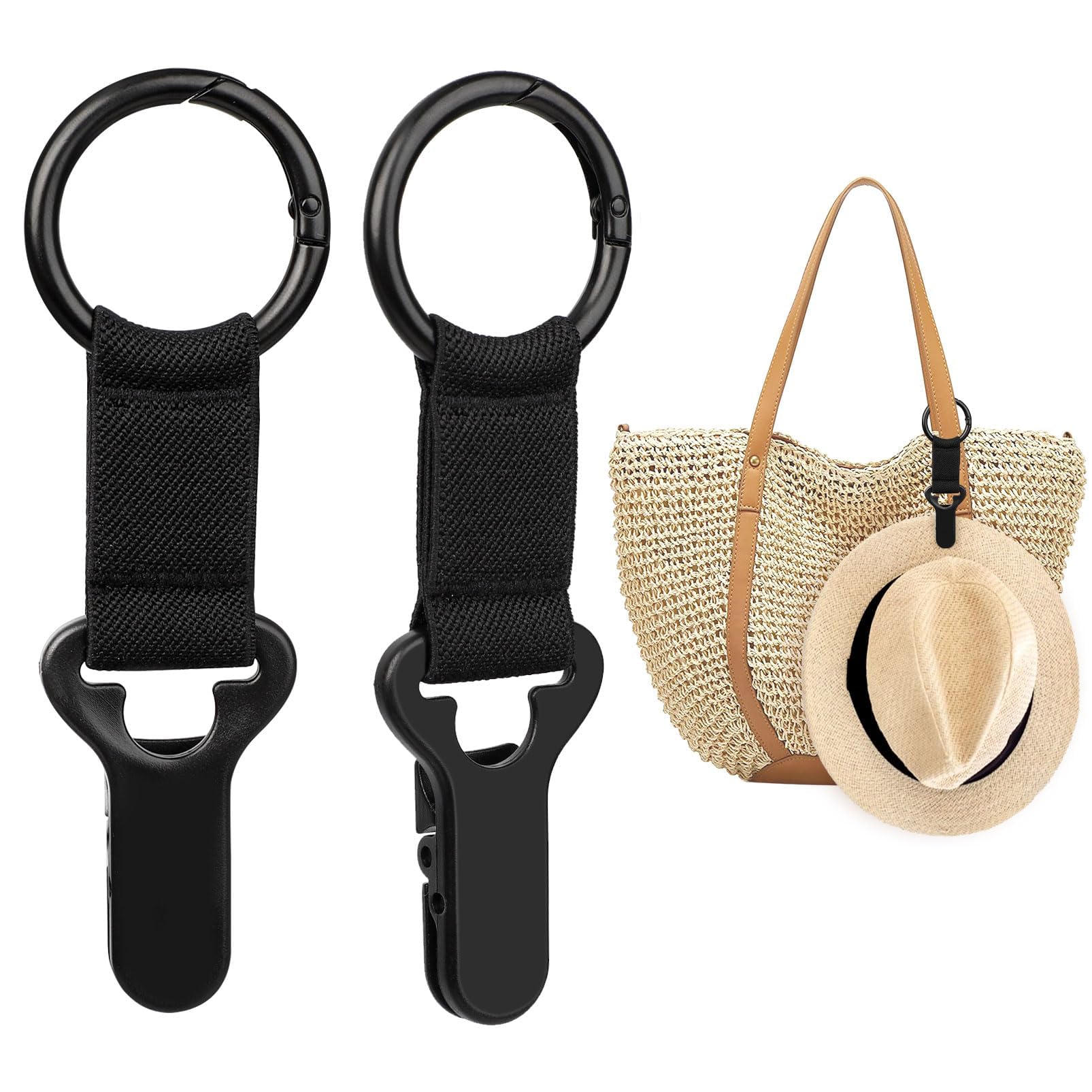 Clip Sombrero Bolso, 2 Piezas Pinzas para Sombrero, Clips de Sombreros para Viajes, Clips Sombreros Multifuncional para Hombres Mujeres, Bolsa de Viaje, Maleta, Accesorios Bolsos (A)