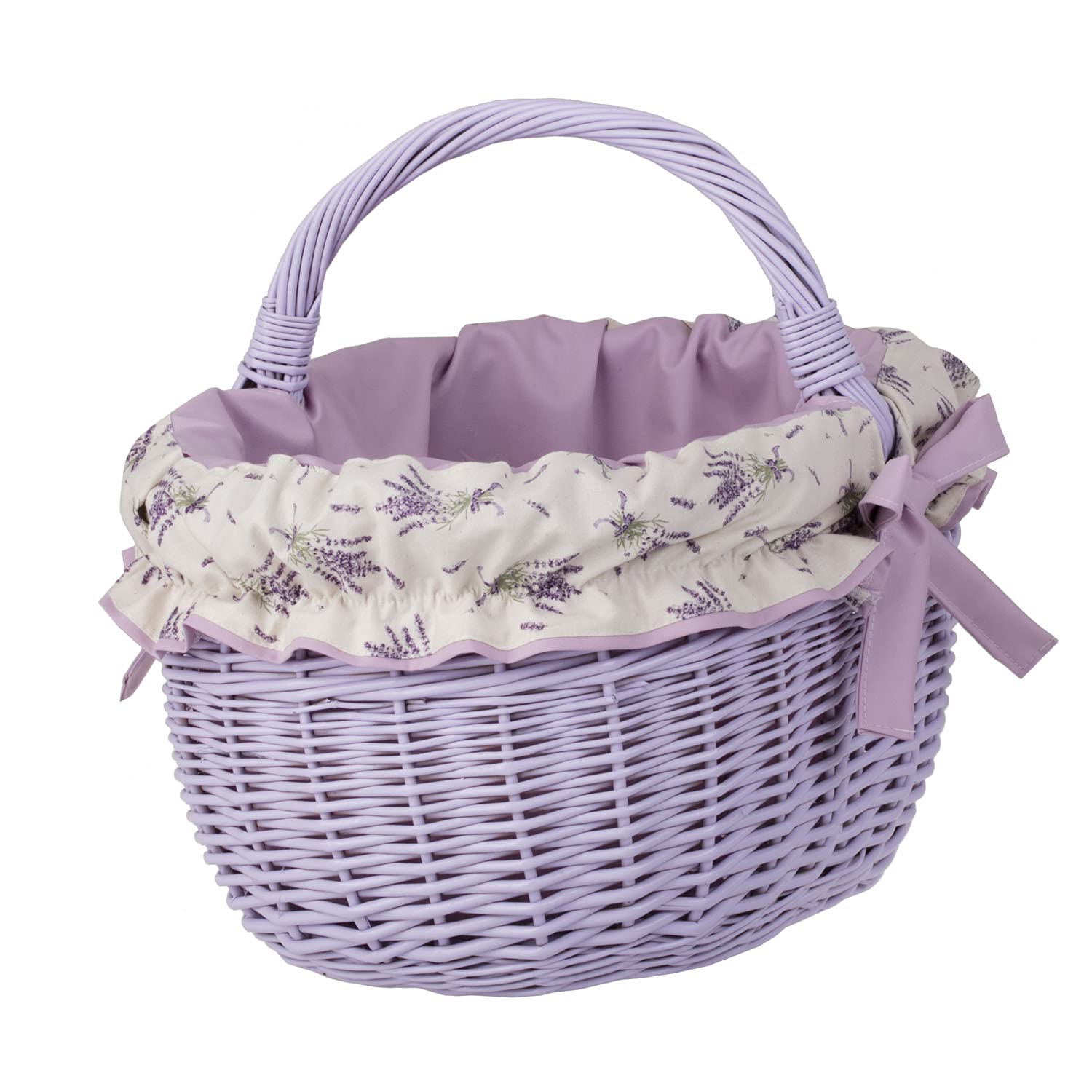 e-wicker24 Kosz na zakupy, wiklinowy kosz z uchwytem,kosz piknikowy, kosz na prezent