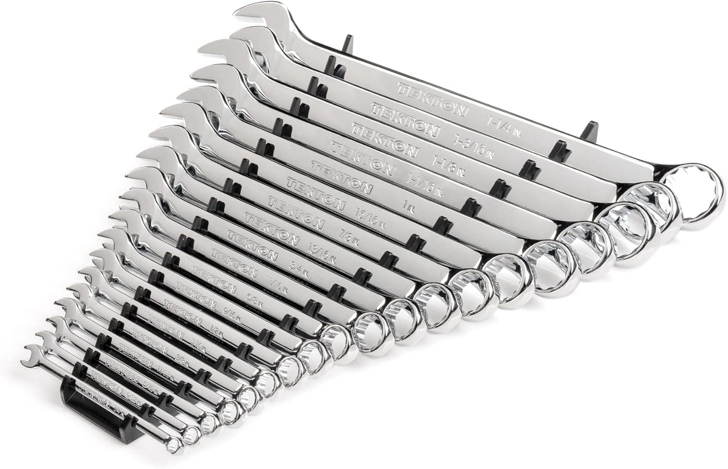 TEKTON Combination Wrench Set with Rack, 19-Piece (1/4-1-1/4 in.) | WCB91102