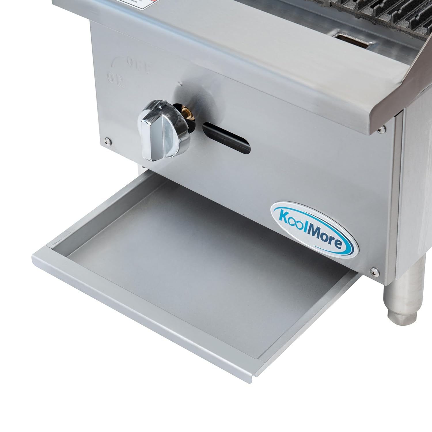 KoolMore 16 in. Commercial 1-Burner Natural Gas Charbroiler with 30,000 BTU in Stainless-Steel, ETL Listed (KM-GCB1-18M)