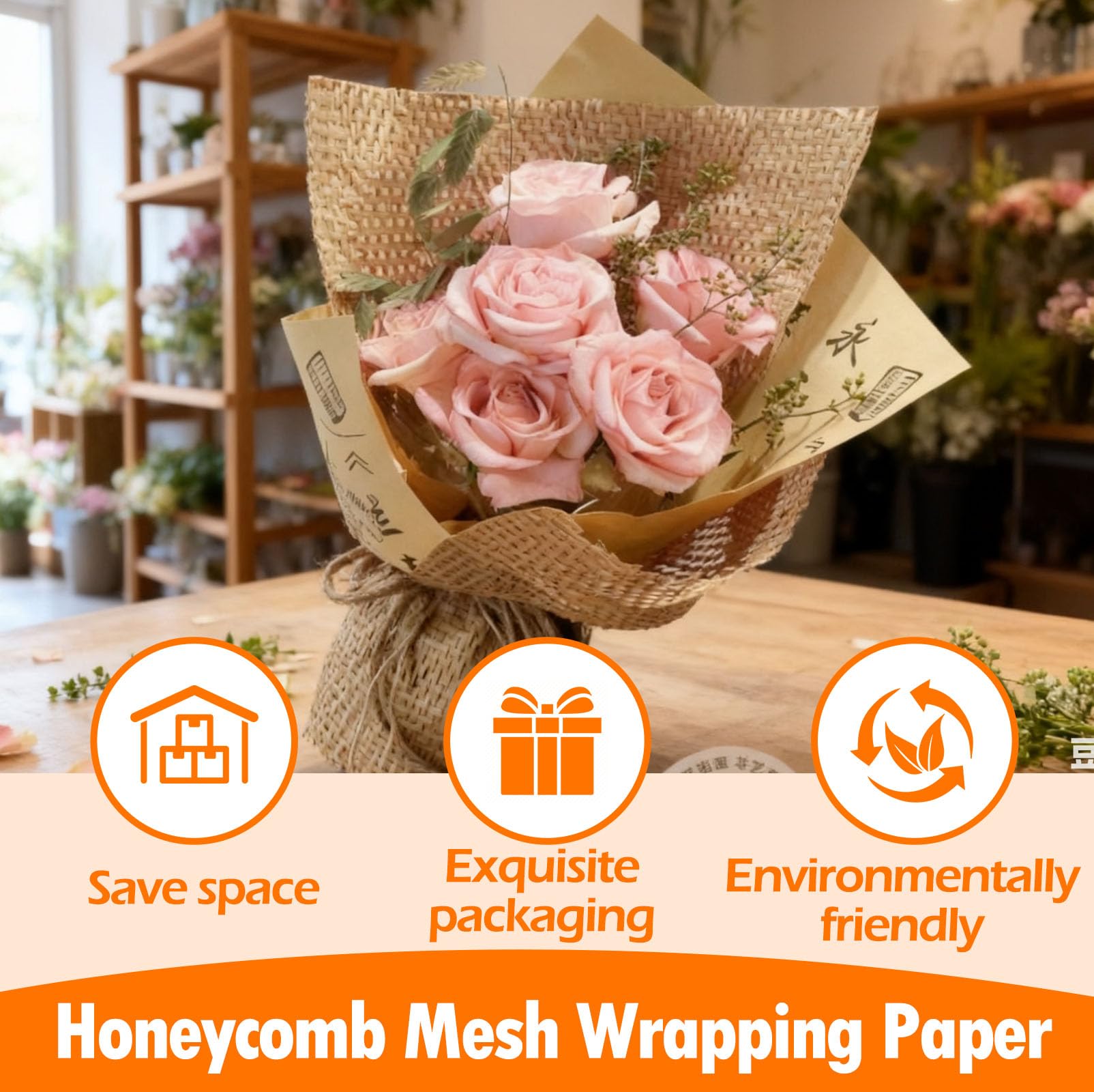 30cm x 30m Bubble Wrap Alternative, Reusable Honeycomb Packing Paper Roll, Kraft Perforated Wrapping Packaging, Brown Cushioning Parcel Material for Shipping, Moving House, Breakables & Gift Pack - Image 2