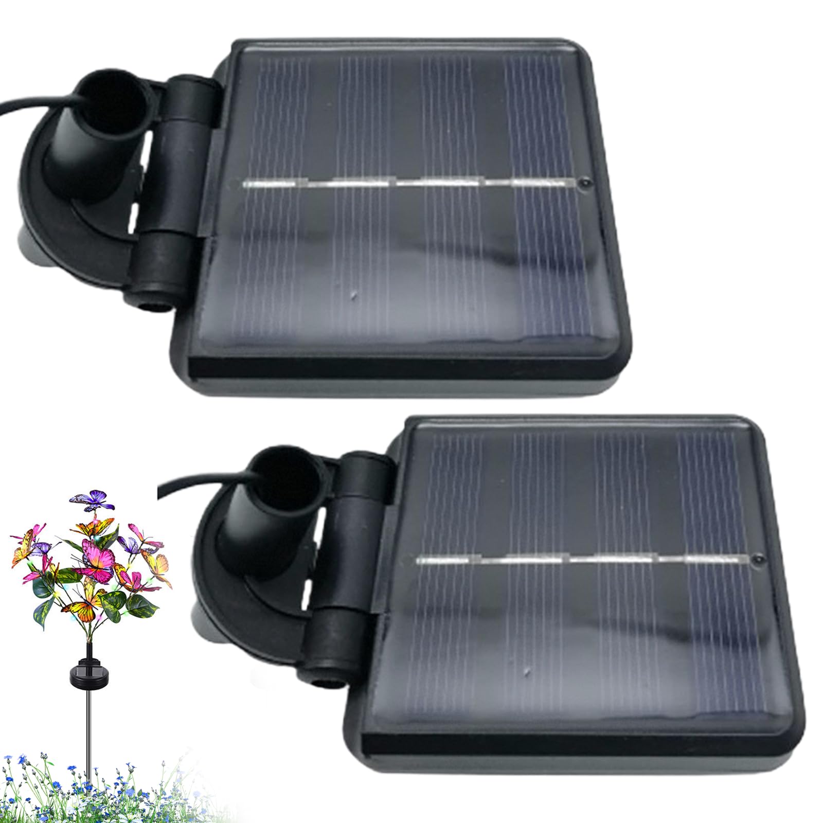 Veesper 2PCS Solar Light Replacement Parts, 2.5x3 Waterproof Battery Box with Light Sensor, Outdoor Garden Solar Panel for Pathway & Landscape Lights