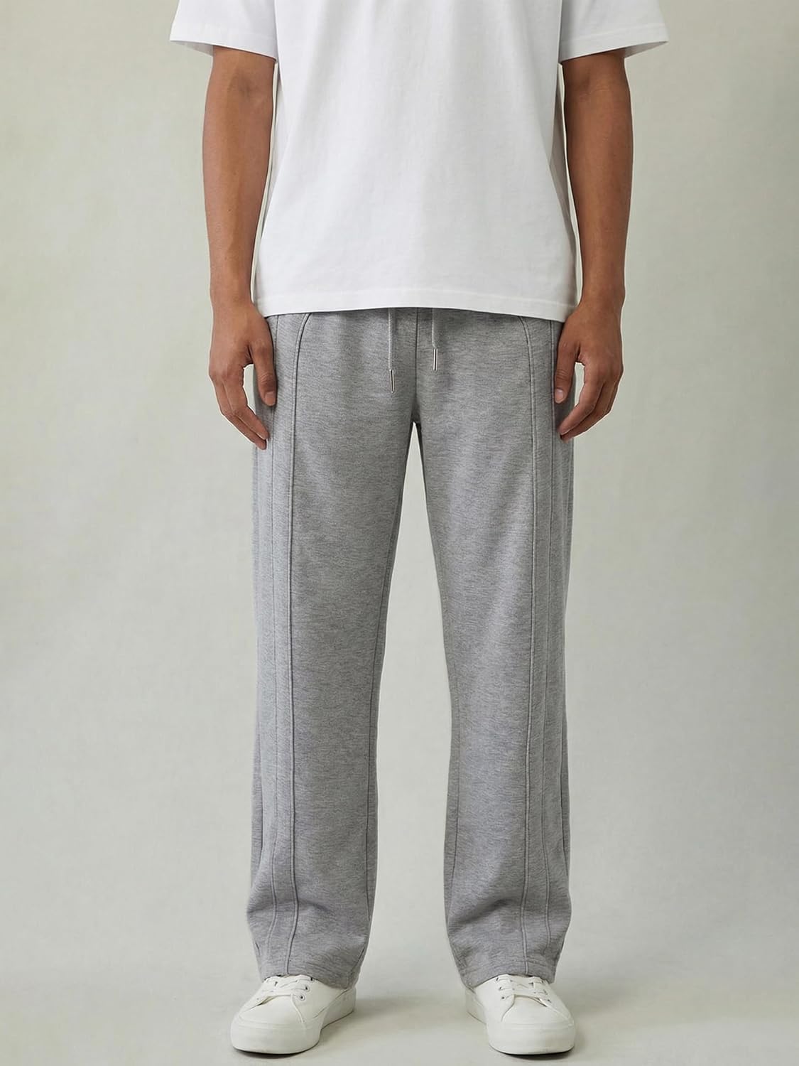 JMIERR Men's Casual Baggy Wide Leg Pants Side Stitch Detail Lounge Travel Streetwear Pants with Pockets - Image 7