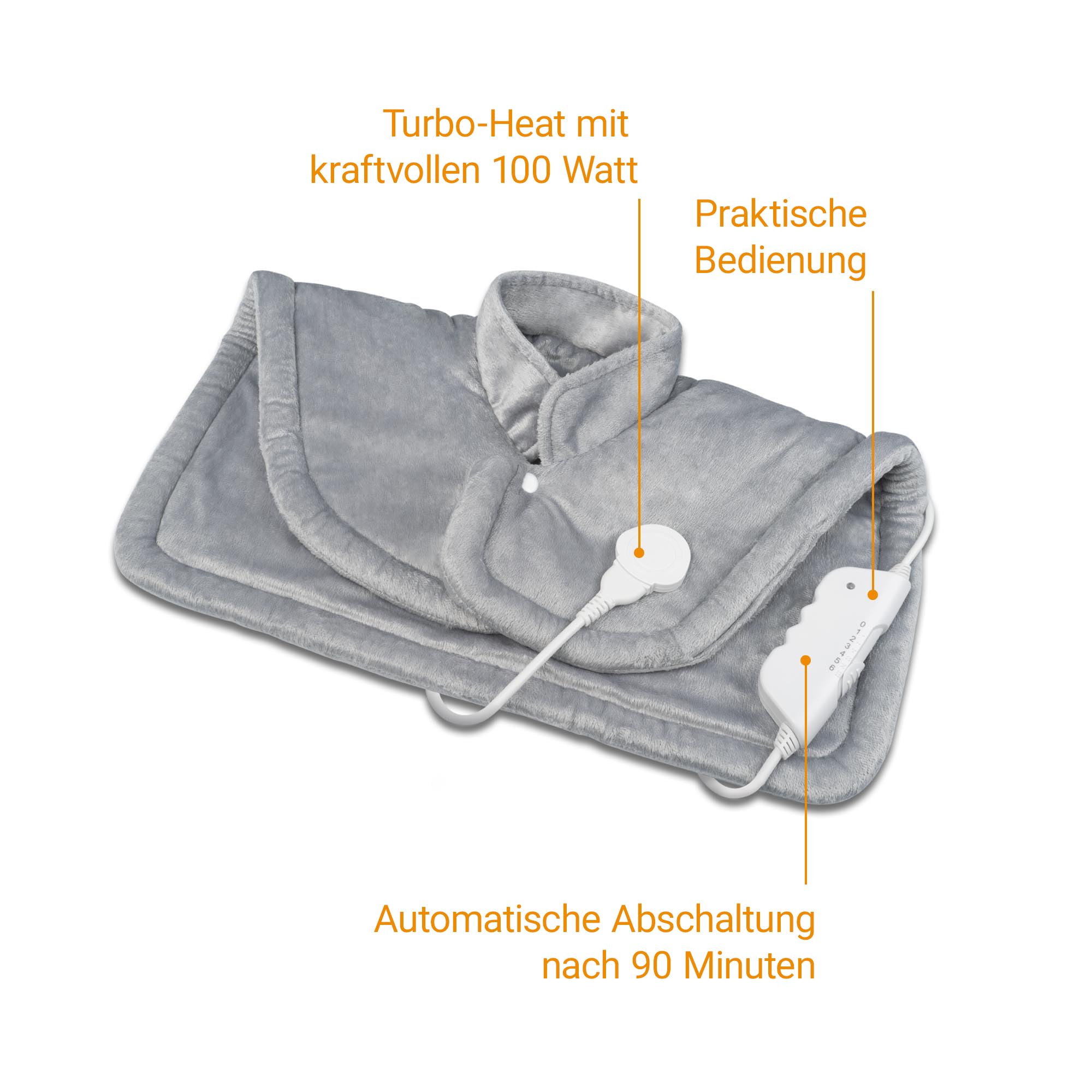 medisana HP 622 Heizkissen für Nacken und Schulter, Elektrisches Wärmecape, Wärmekissen mit 6 Temperaturstufen und Überhitzungsschutz, Heizmatte elektrisch mit Abschaltautomatik