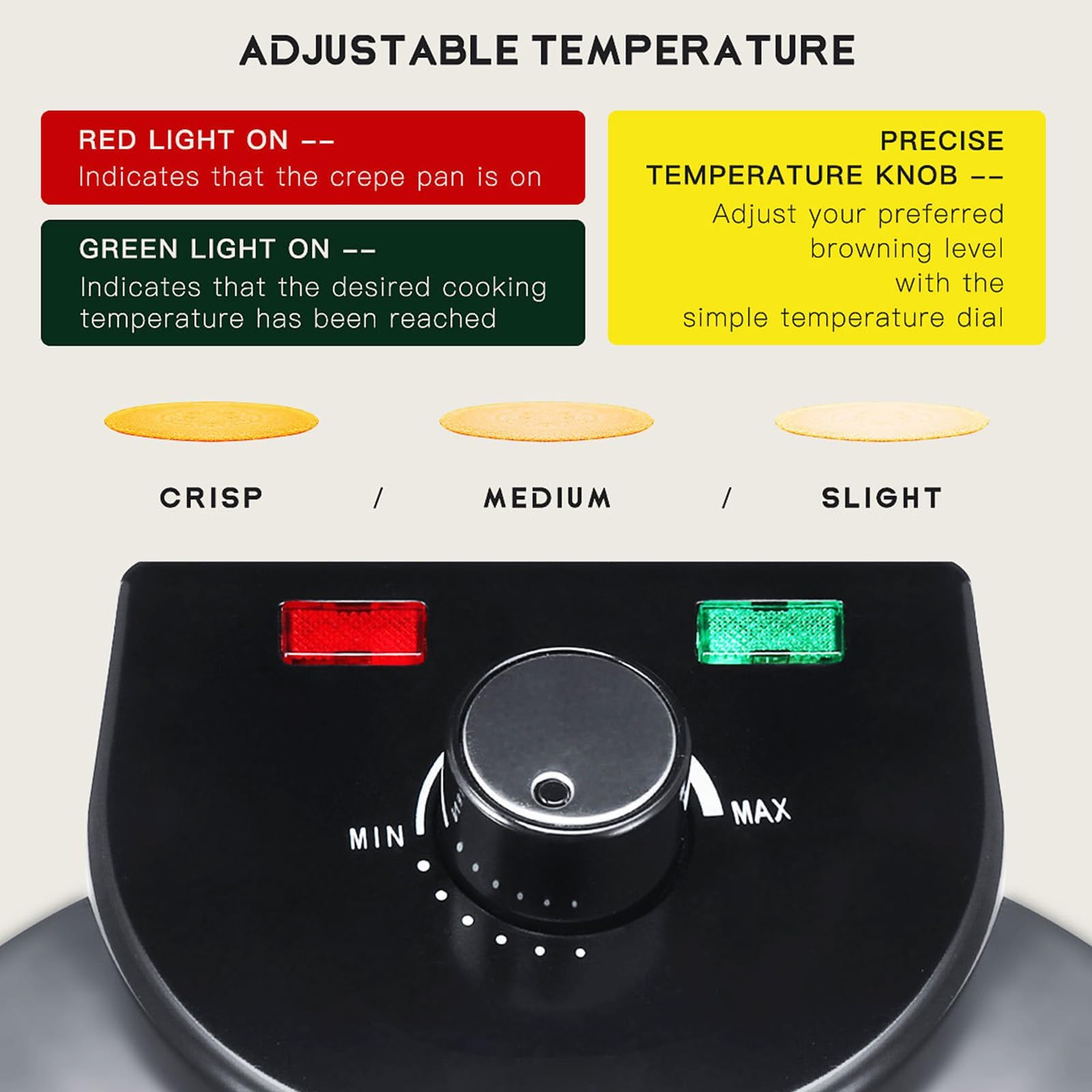 Eléctrica Roti Maker, 1500 W, bandeja antiadherente para hornear, temperatura ajustable, calefacción de doble cara, ideal para chapati, panqueques, crepes, pizza, pita