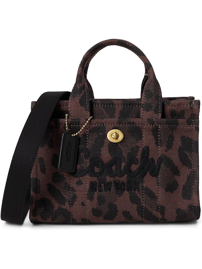 Tan COACH Cargo Tote Bag 20 With Leopard Print