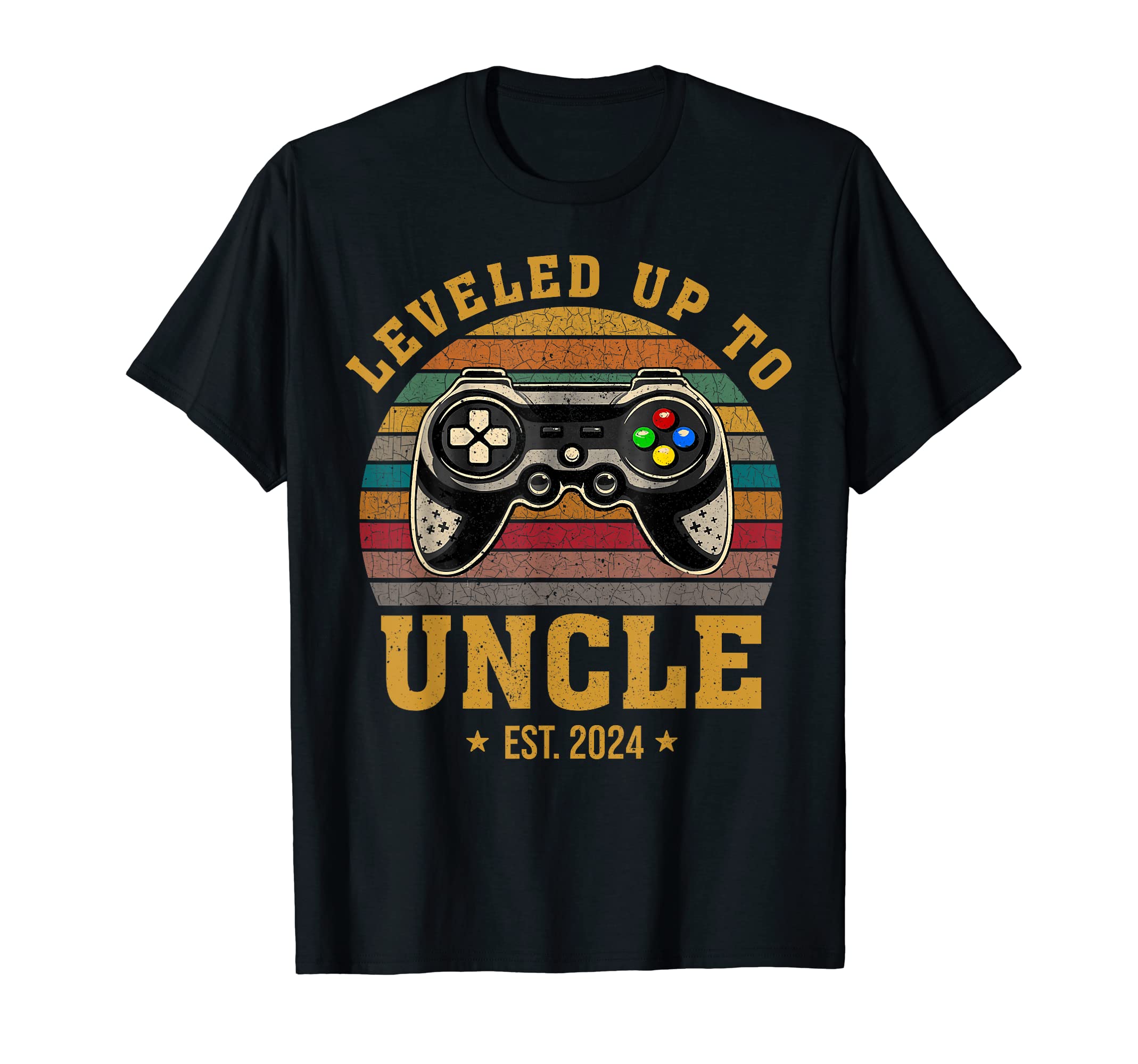 Promoted To Uncle EST. 2024 Leveled Up To DadPromoted To Uncle EST. 2024 Leveled Up To Daddy & Dad T-Shirt