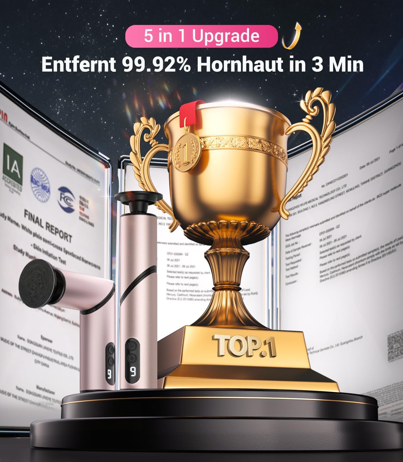 2026 Upgrade Hornhautentferner Elektrisch【99,92% Hornhaut in 3 Min】【90° Klapp-Ergonomie – 40% Weniger Kraft】Hornhautentferner Füße Sensortechnik – für Tote & Rissige Haut Hornhaut Entfernen Fußpflege