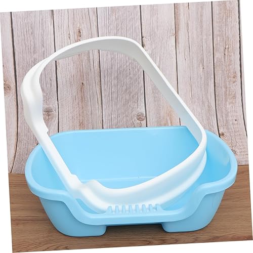 Miniatura 2 de Mipcase Caja de arena para gatos, inodoro portátil, mini cajones, bandeja de servicio extra grande para gatos, inodoro de alta cara con pala