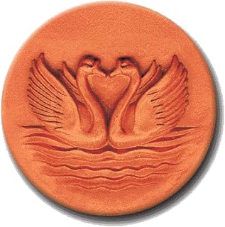 2" Round Cookie Stamp with Handle & Recipe Booklet-SWANS
