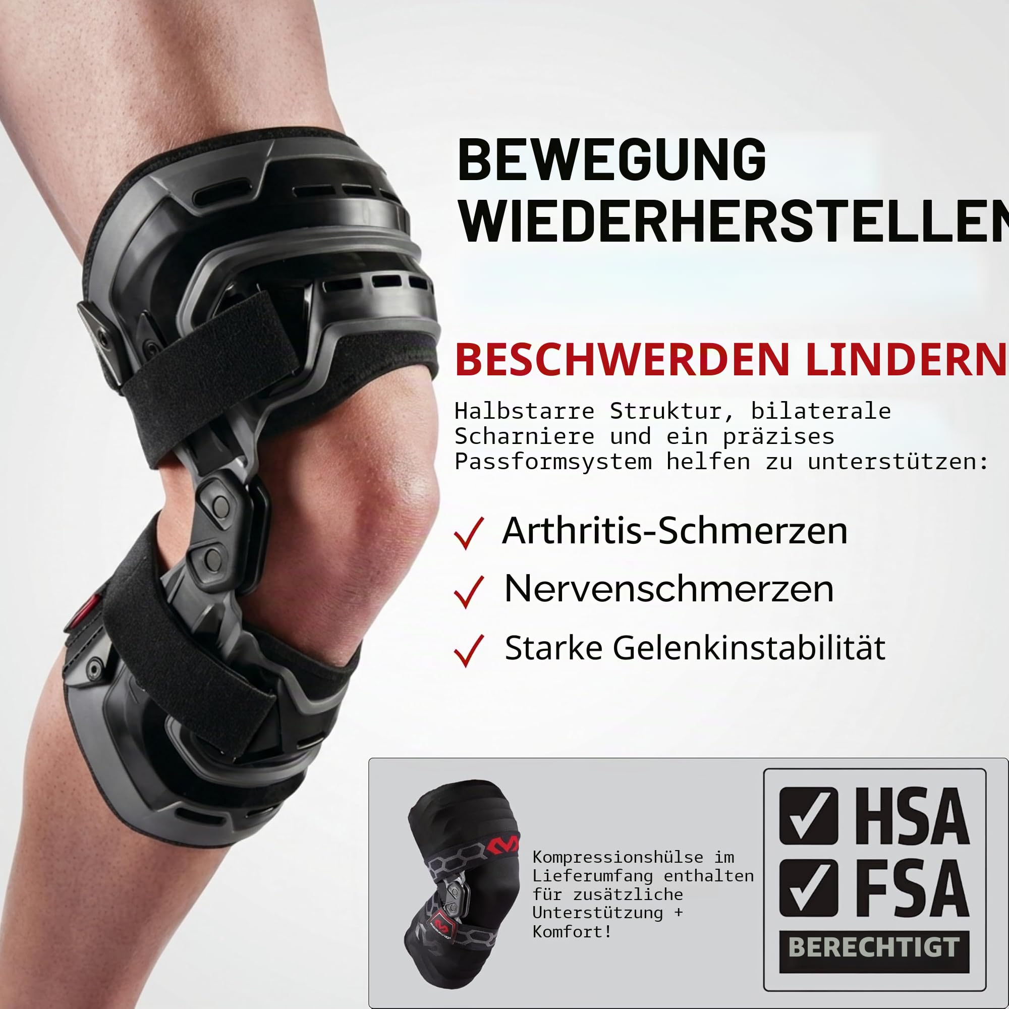 McDavid Knee Brace Bio-Logix, Schwarz, Large, 4200R-Le-BK-L
