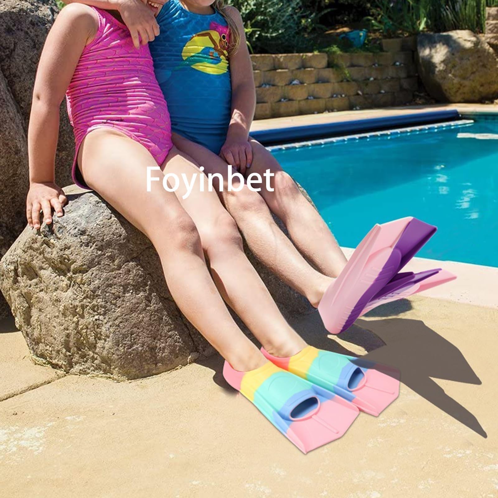 Pinne da nuoto corte per bambini, pinne da allenamento, per nuoto, snorkeling, per bambini, ragazze, ragazzi, XXXS